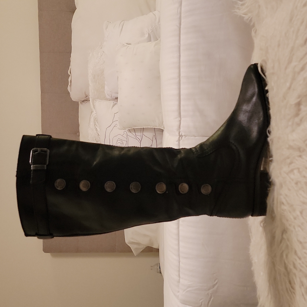 Arturo Chiang Black Leather Calf Boots